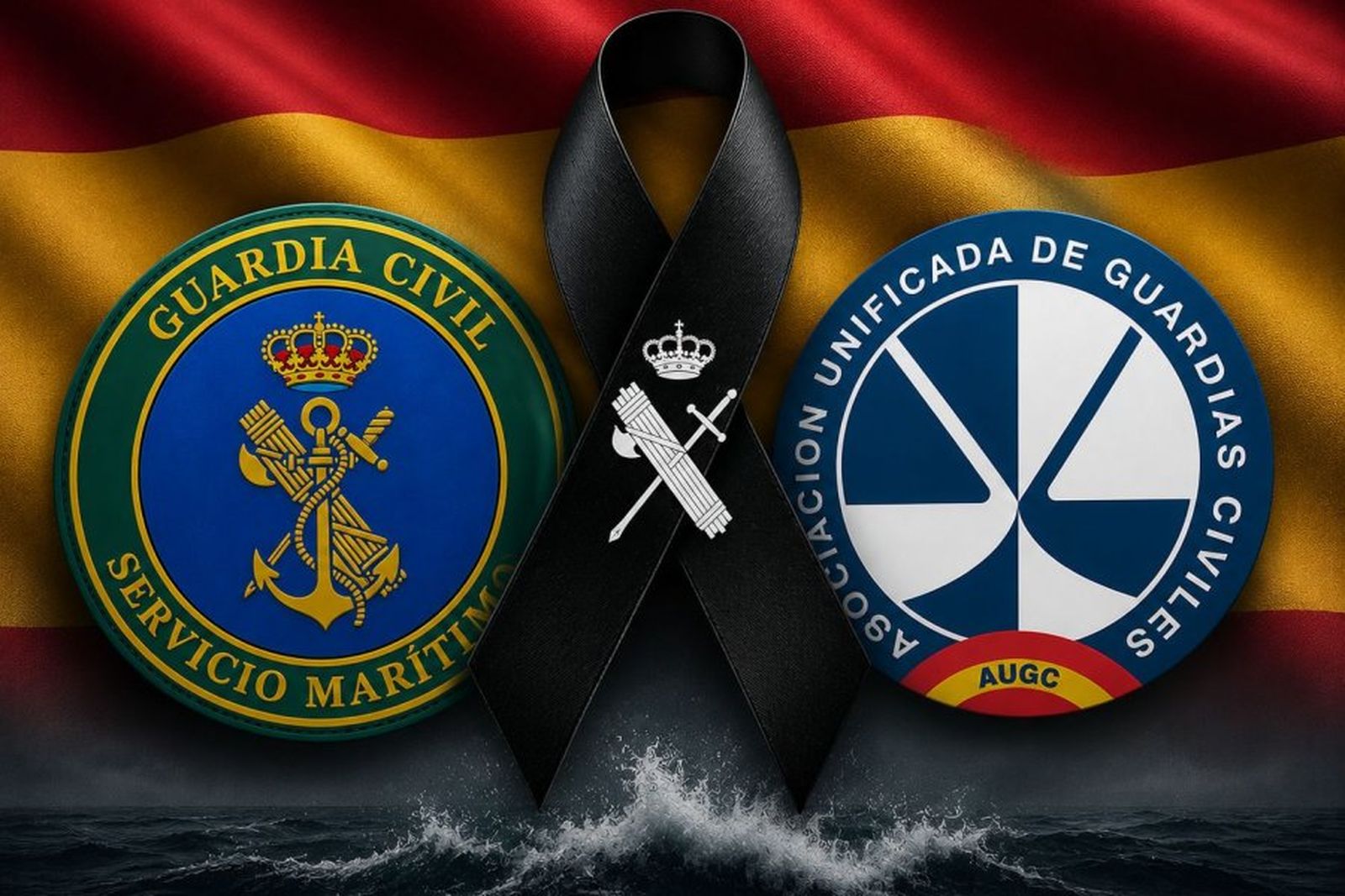 Imagen de AUGC en conmemoración de los dos agentes de la Guardia Civil fallecidos