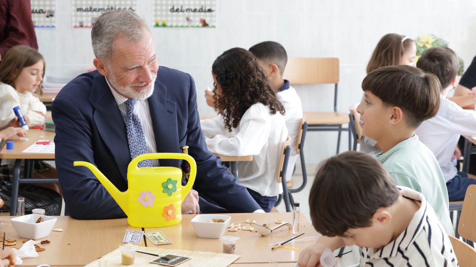Los Reyes de España durante su visita al CEIP Vicente Aleixandre el pasado martes