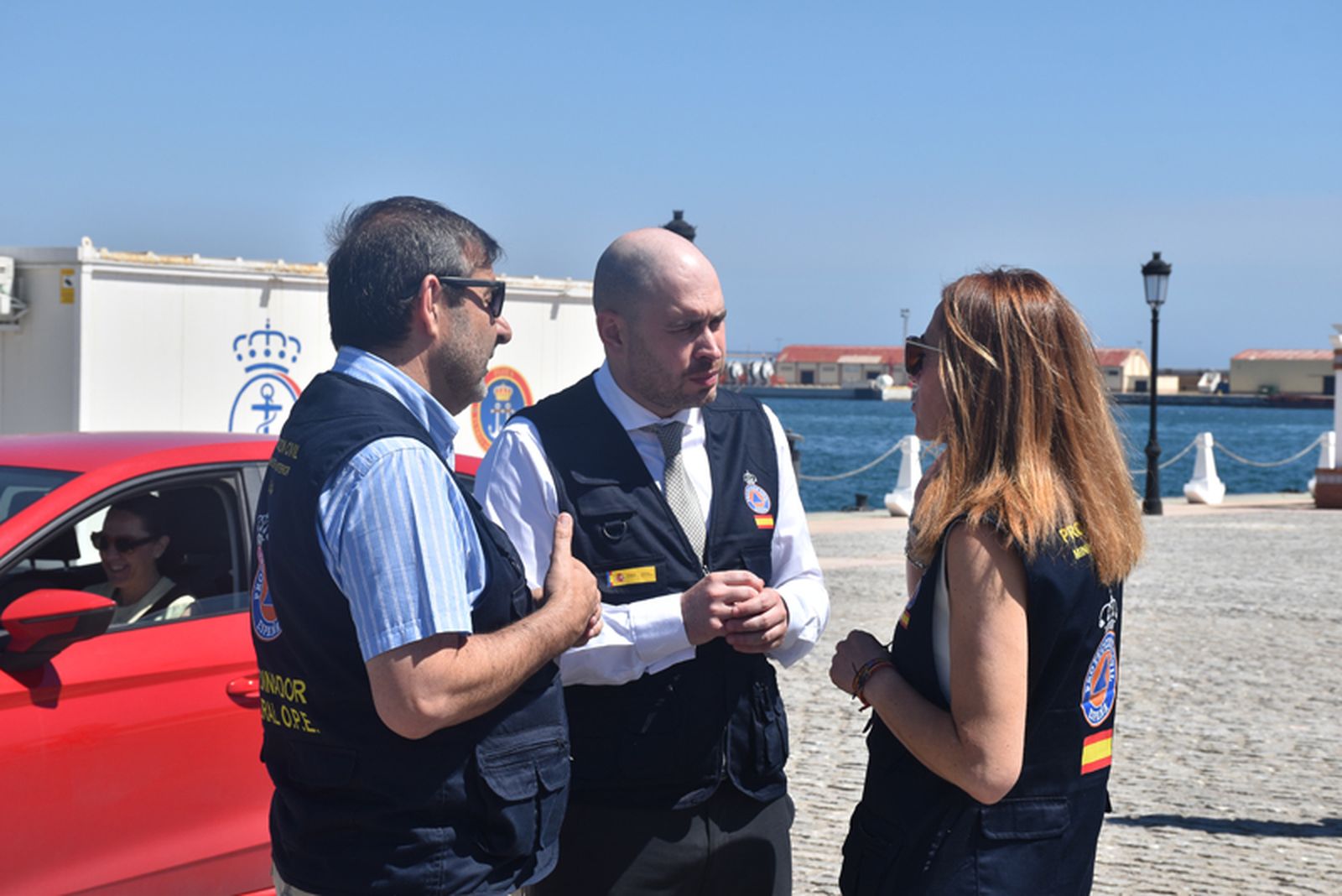 La OPE ensaya una zona de emergencia en el Muelle España