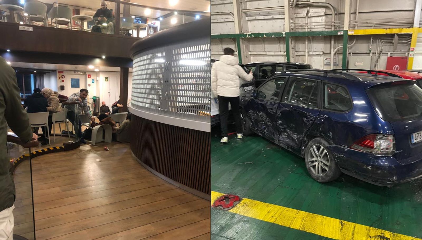 Imágenes del interior del buque cedidas por pasajeros