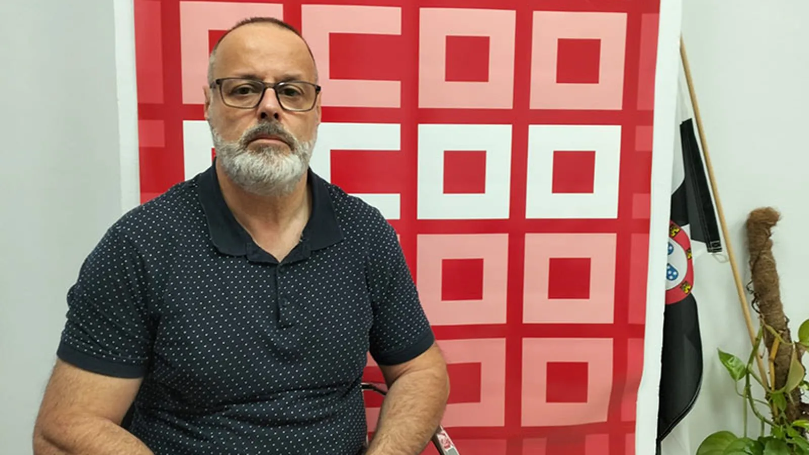 El secretario general de CCOO, Ángel Lara, en la sede del sindicato