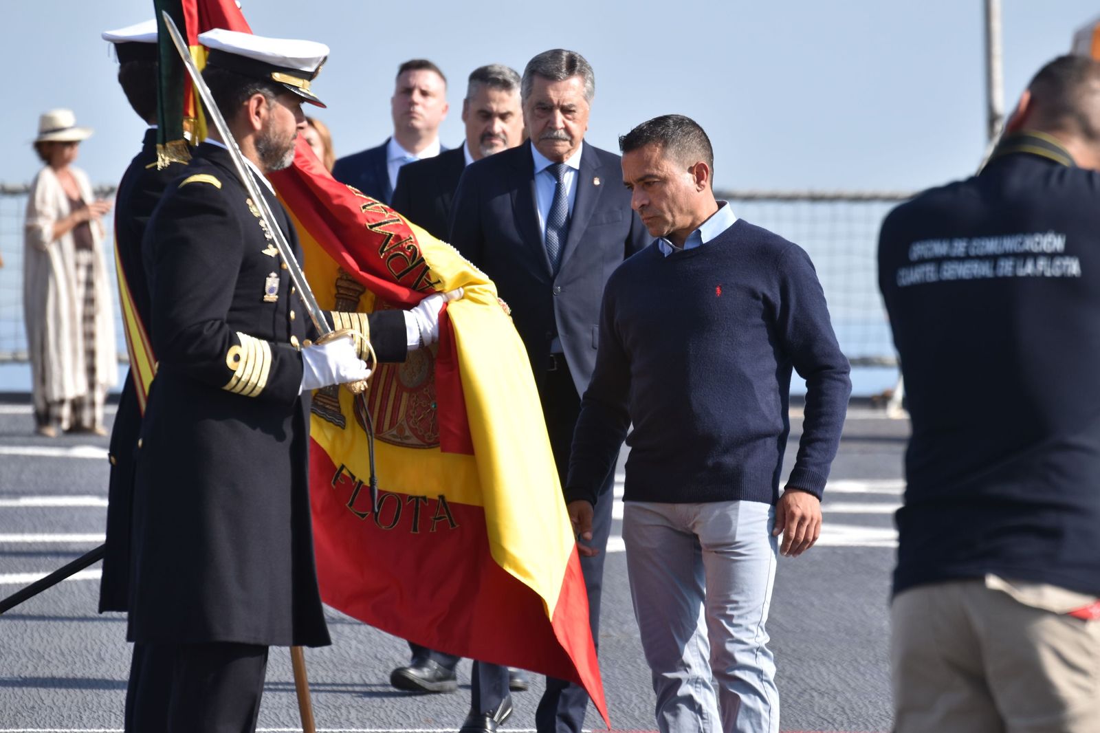 Emotiva jura de bandera a bordo del 'Castilla'