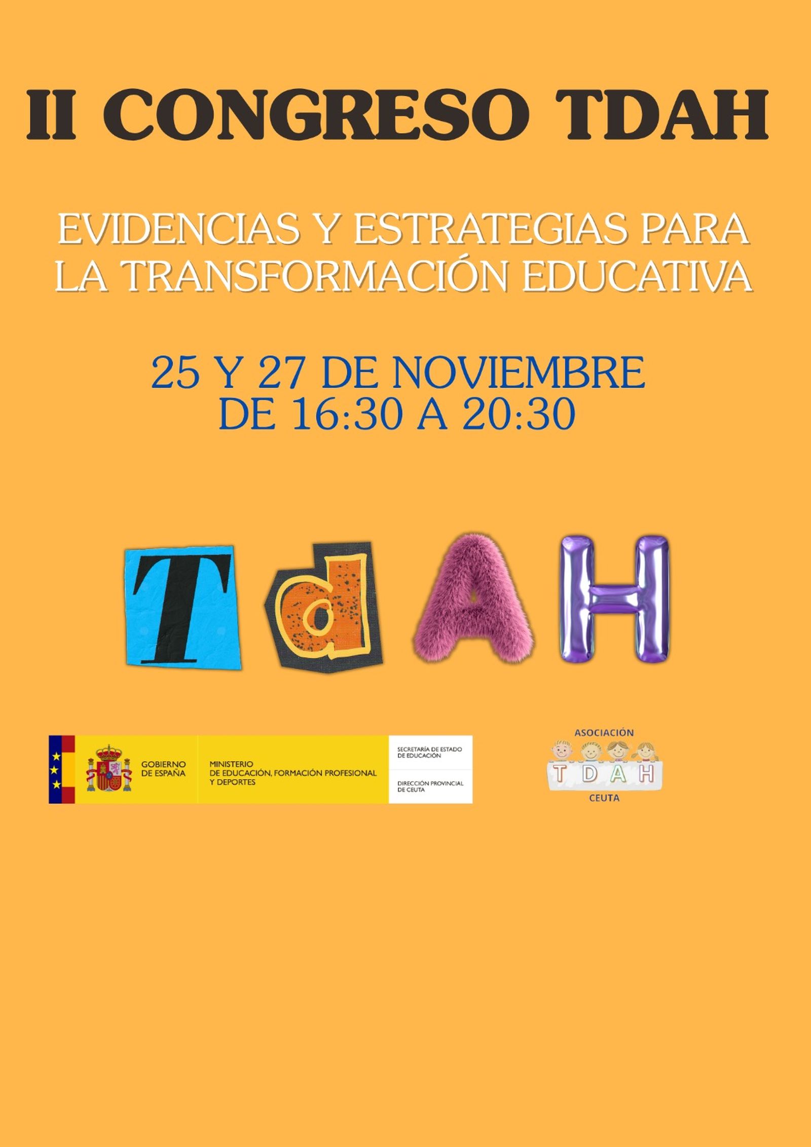 Cartel del II Congreso sobre TDAH en Ceuta