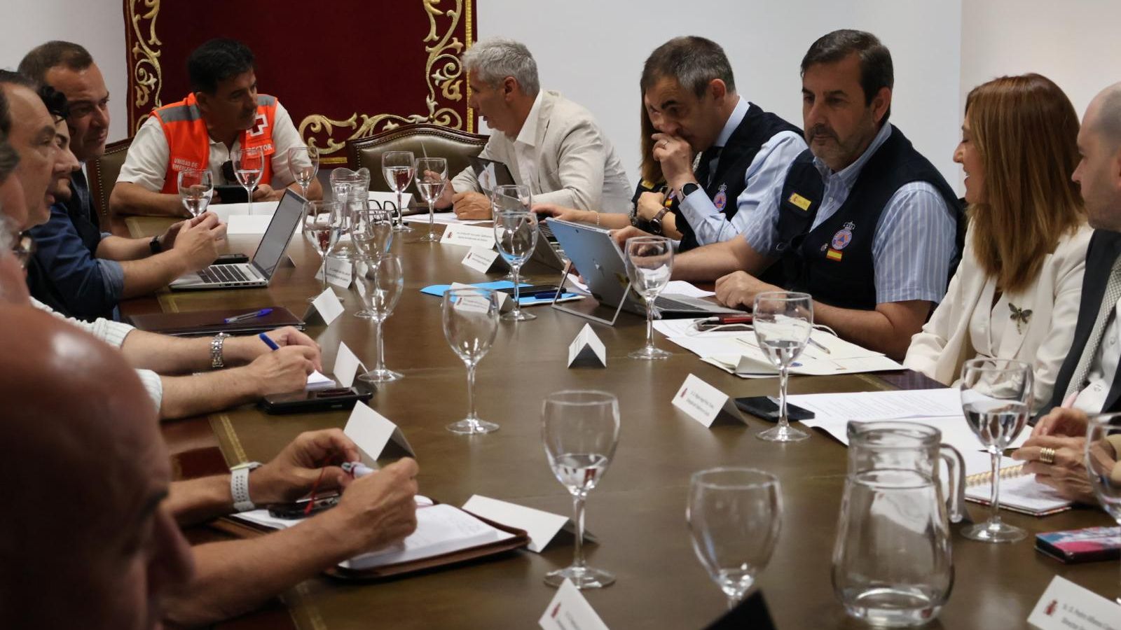 La reunión entre Protección Civil, Delegación del Gobierno y Fuerzas y Cuerpos de Seguridad del Estado.