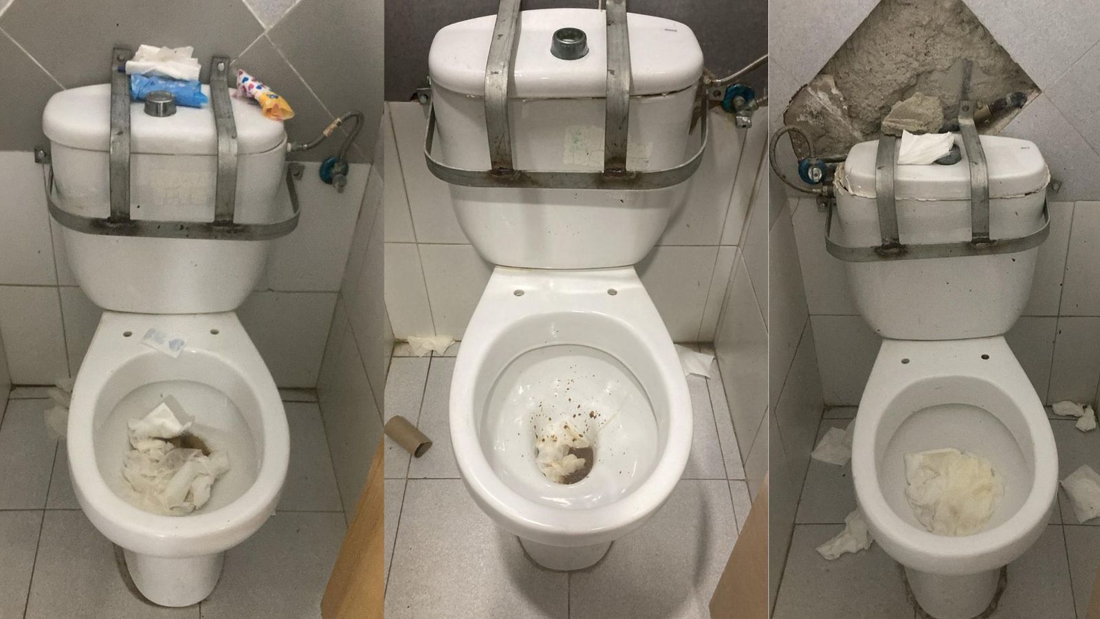 Estado de los aseos públicos del edificio Ceuta Center