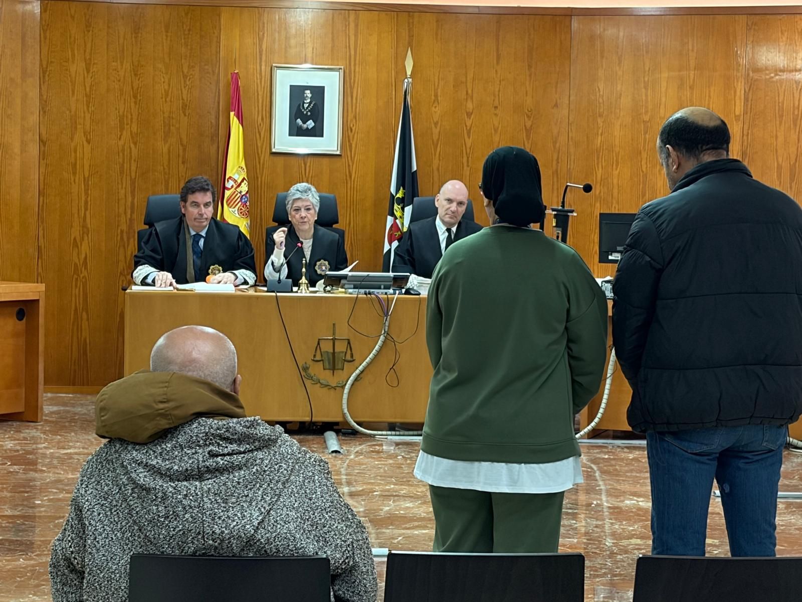 Los condenados a tres años de prisión en el segundo juicio.