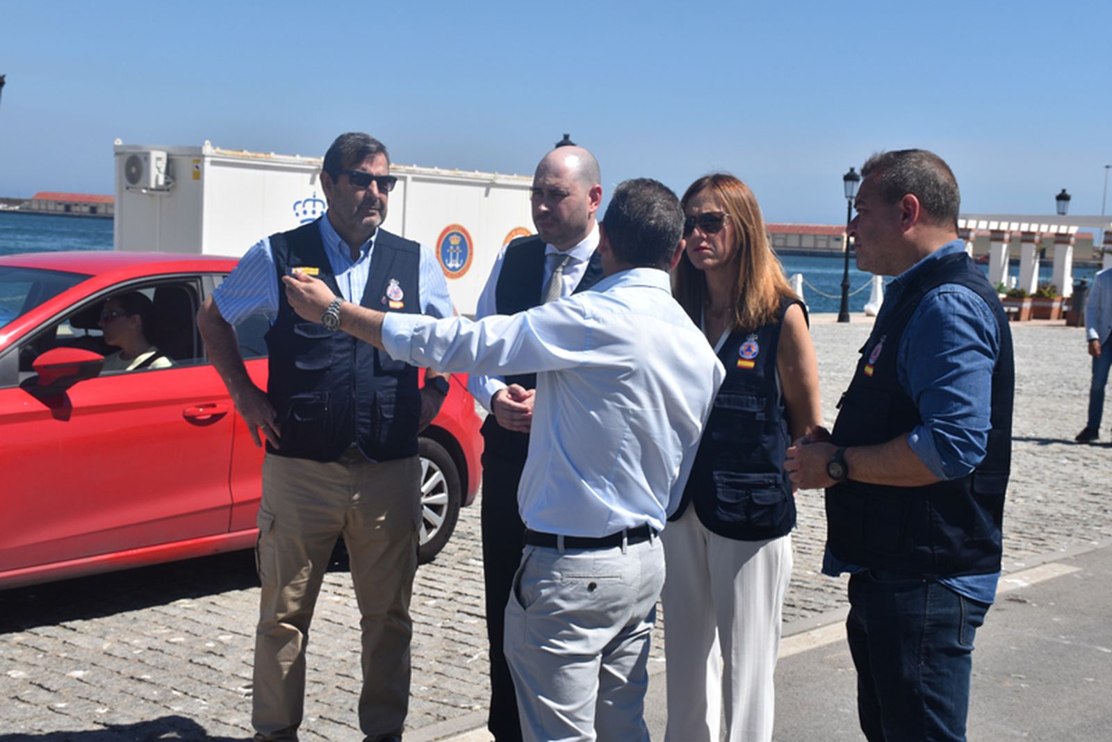 La OPE ensaya una zona de emergencia en el Muelle España