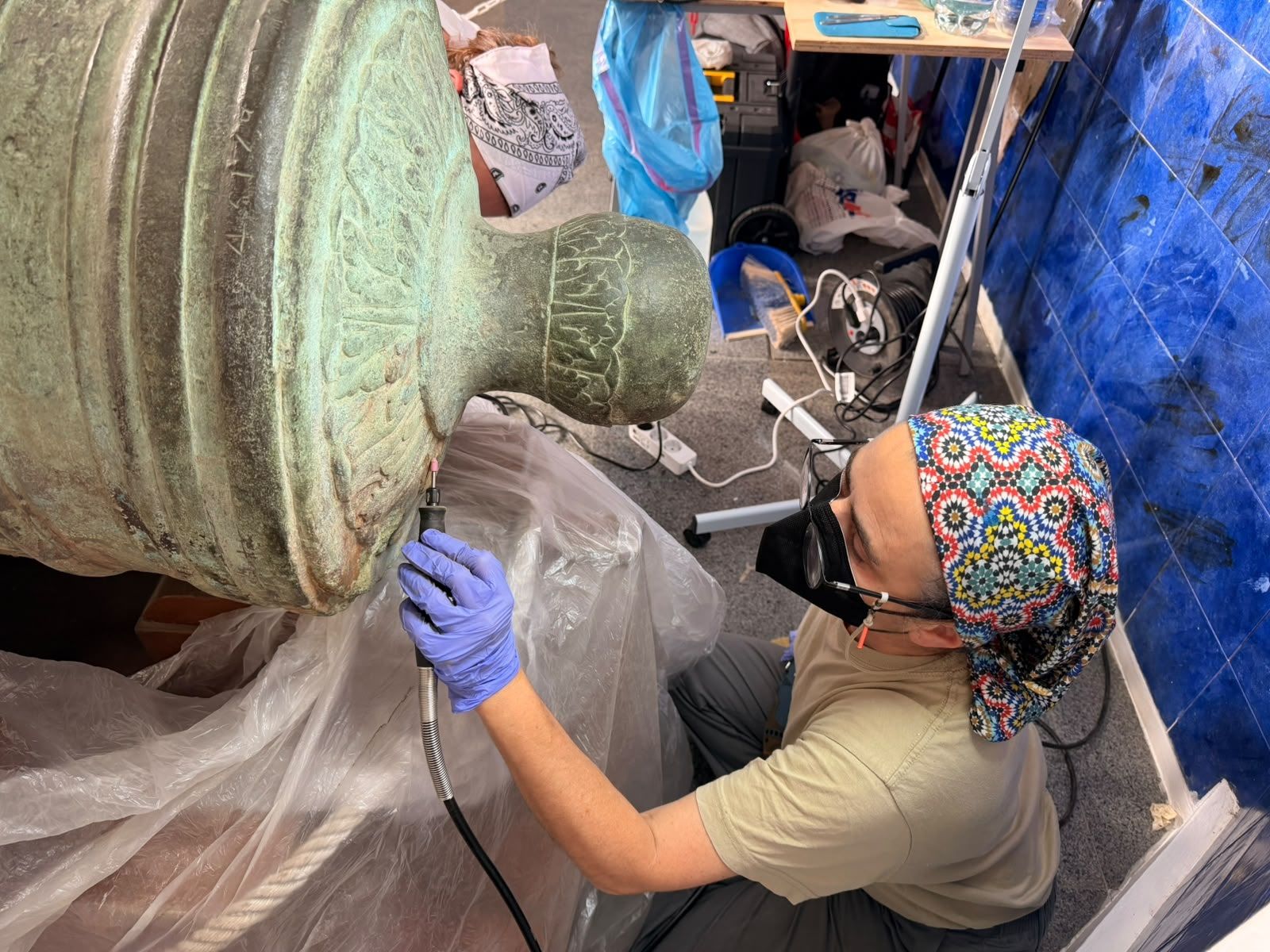 Trabajos de restauración del cañón