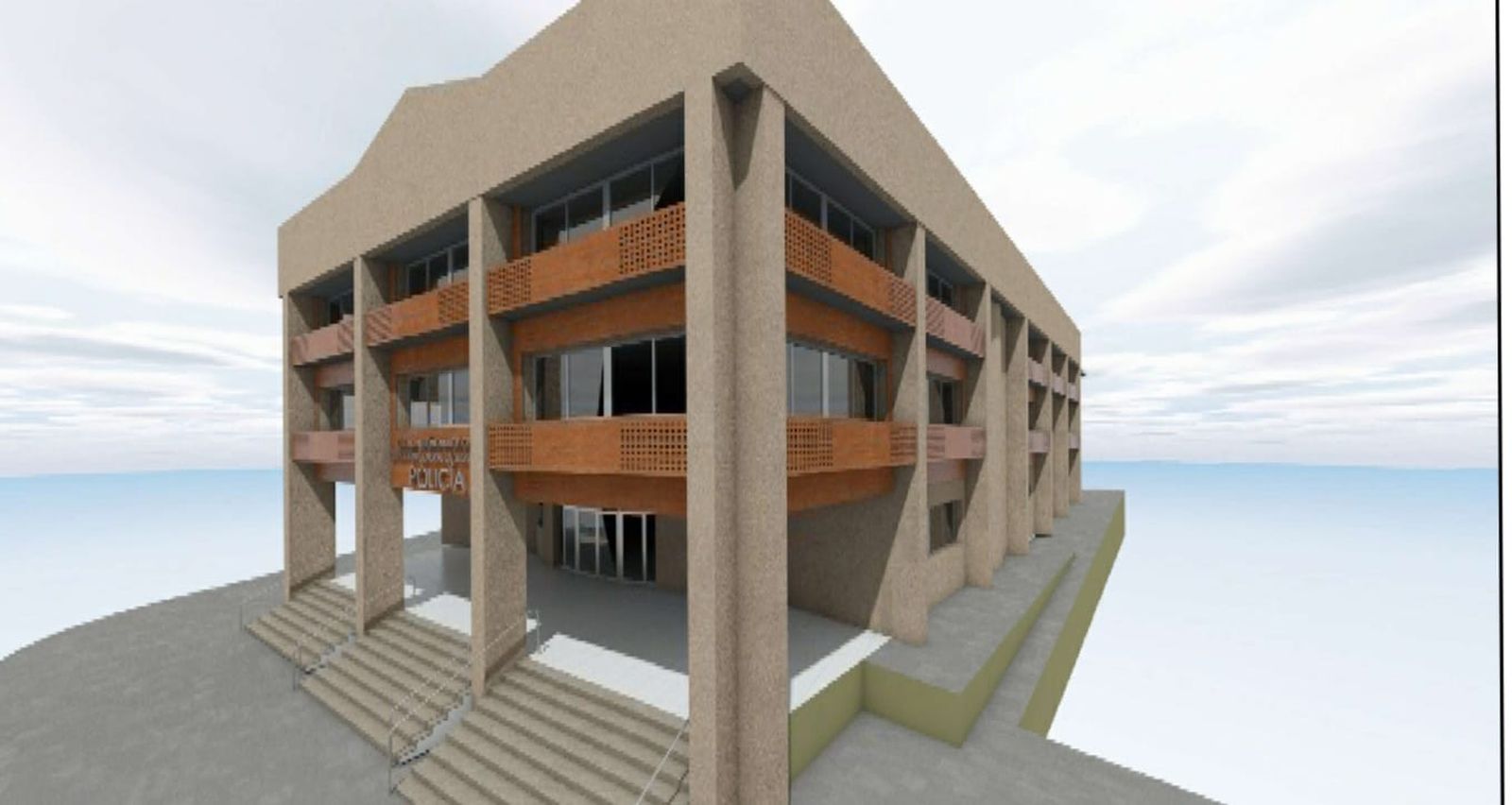 Imagen de cómo quedará el Polifuncional de la Policía Local, Parque Móvil y Bomberos