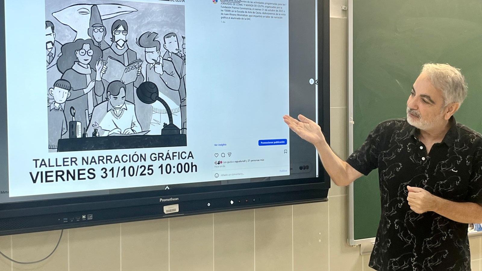 Juan Álvarez durante la exposición. Juan Álvarez durante la exposición.