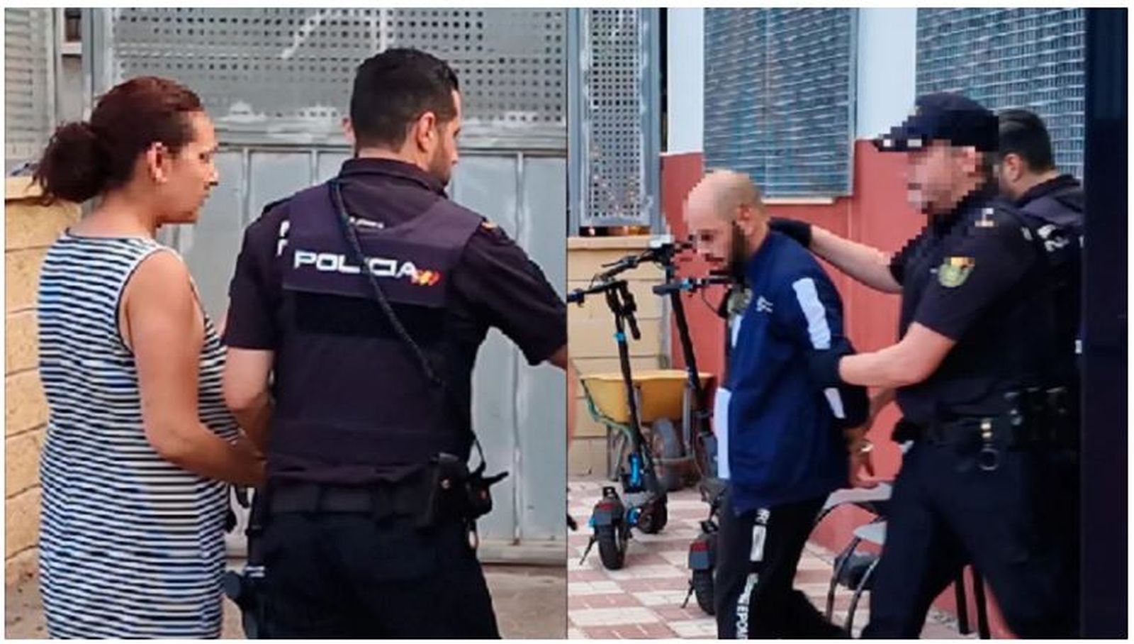 Los padres del menor salen de la Jefatura superior de Policía con destino al Palacio de Justicia