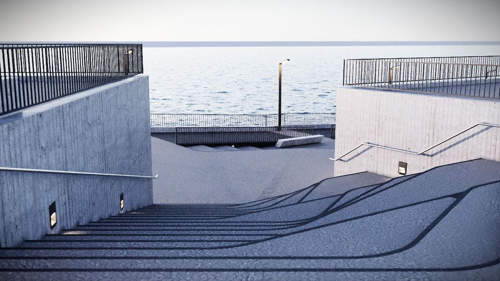 El proyecto contempla dos miradores con vitas a la Bahía Sur