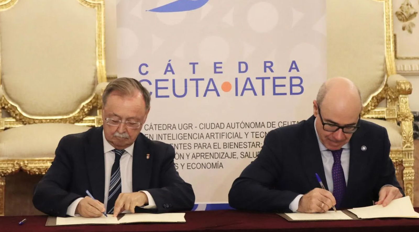 Acto de la firma el pasado día 9 del convenio para la creación de la Cátedra Ceuta-IATEB