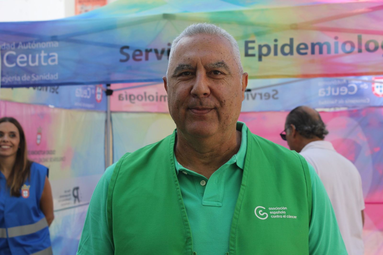 El presidente de la AECC, Jesús Ferreiro, este viernes en el stand.