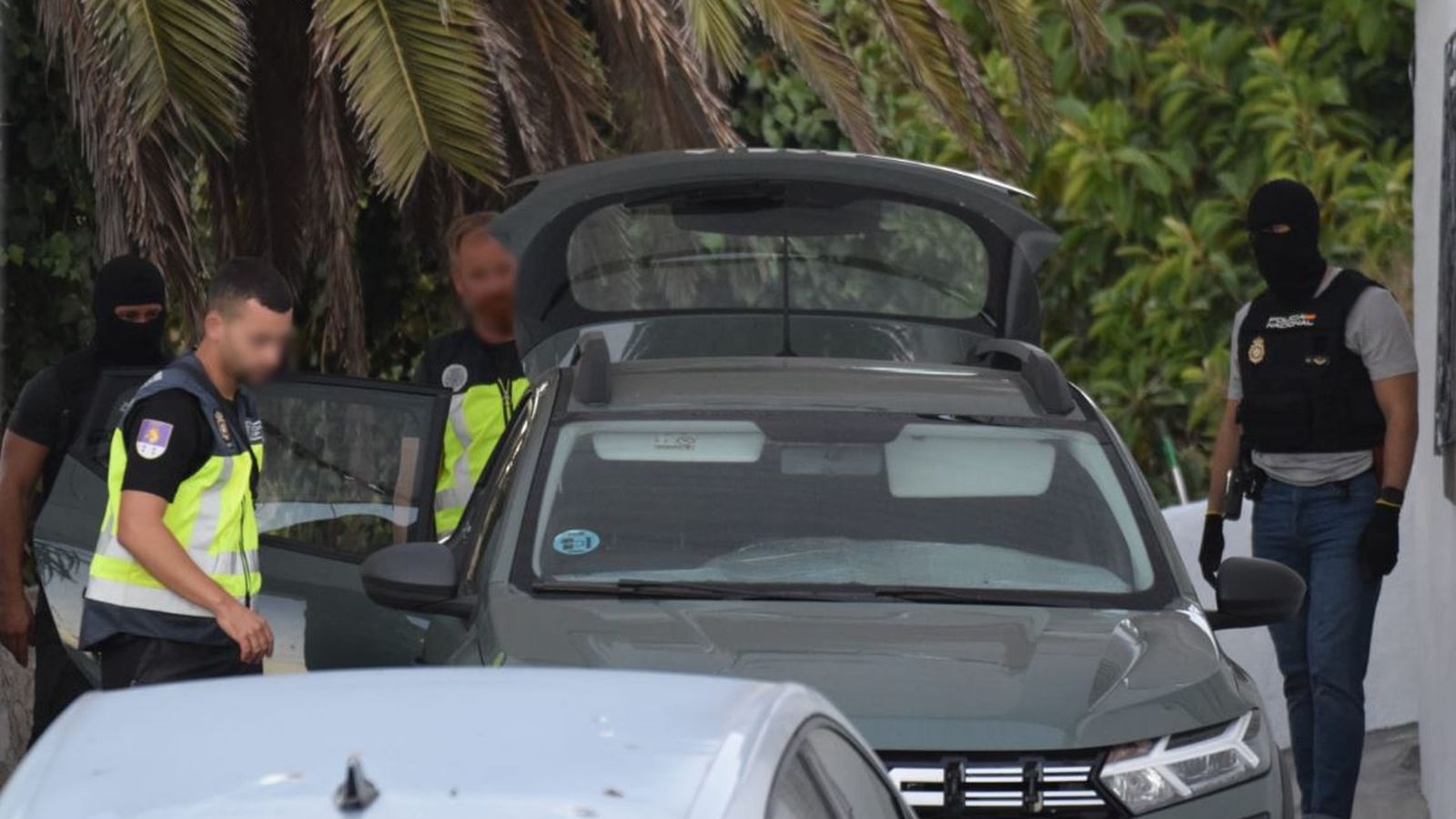 Despliegue policial en uno de los puntos Despliegue policial en uno de los puntos