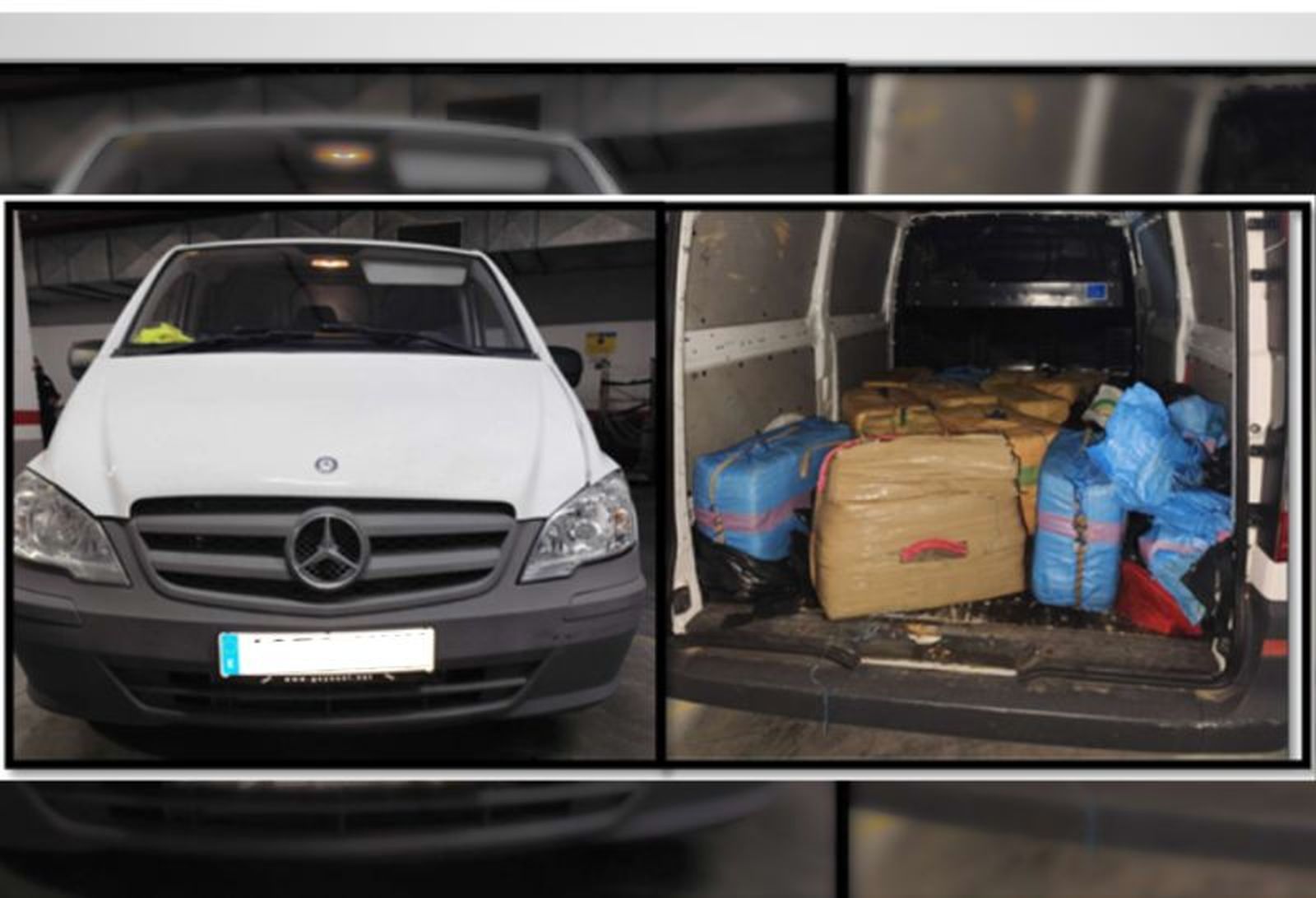 La Mercedes Vito con la droga incautada a finales de noviembre 2025.
