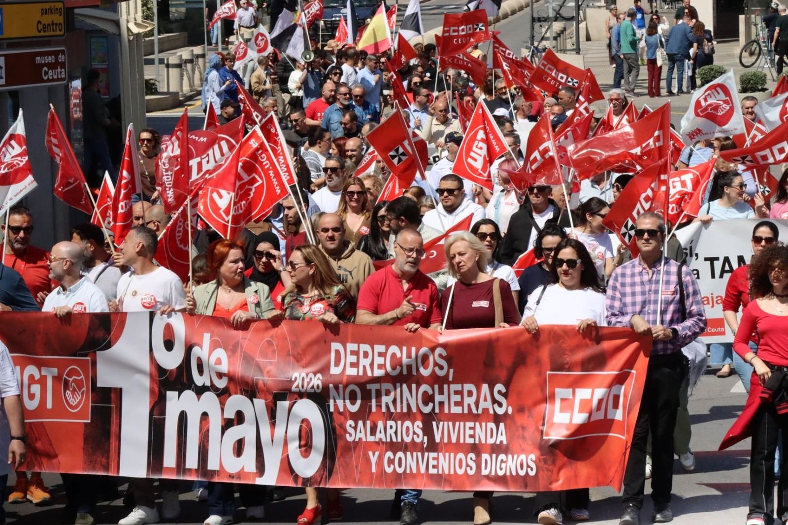 Vista de la cabecera de la manifestación