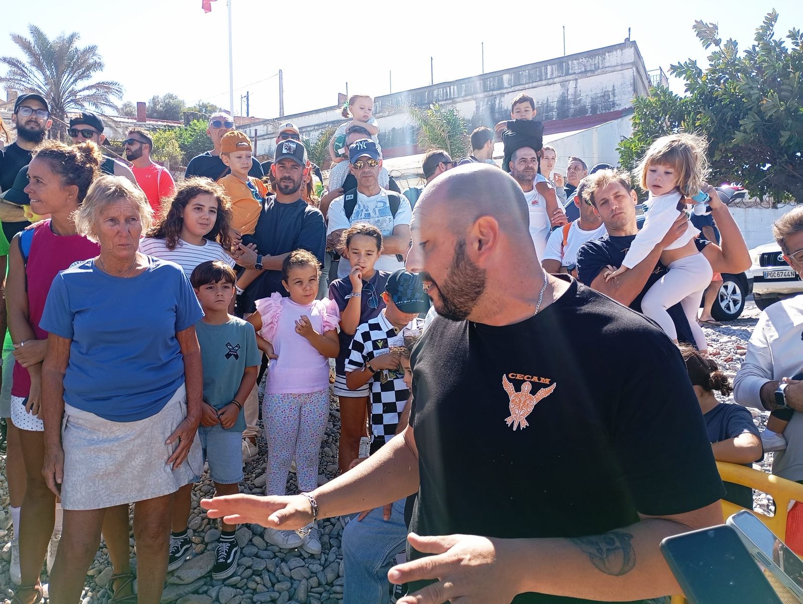 Bonita mañana ecológica en la playa de San Amaro