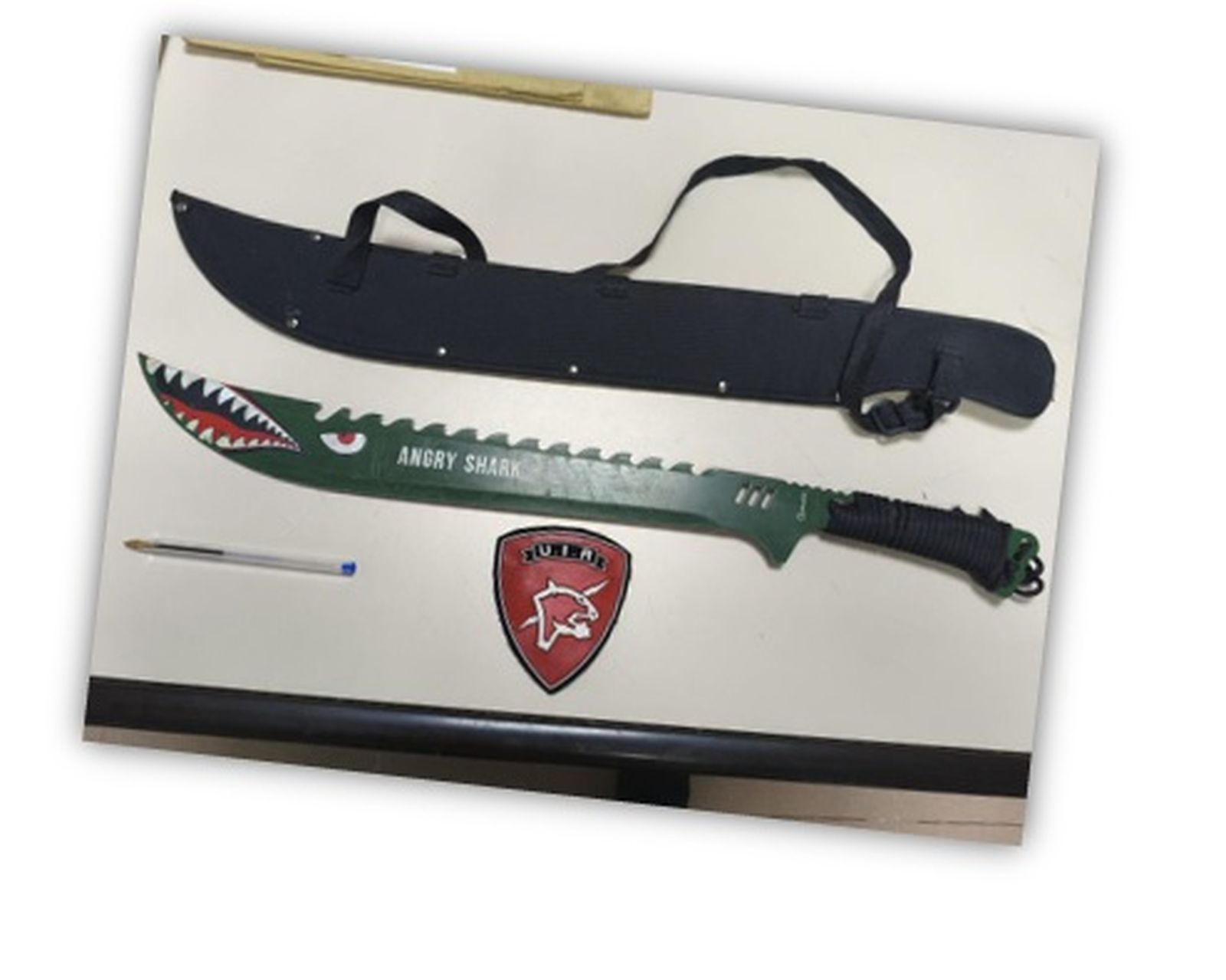 El arma blanca incautada por la Policía