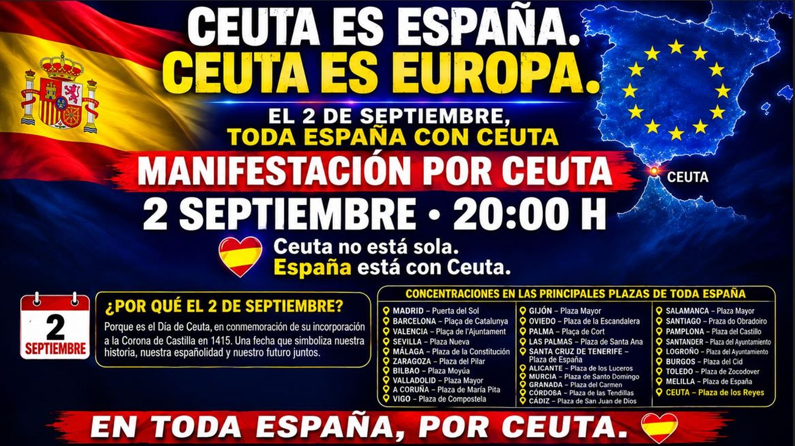 Cartel con todas las concentraciones