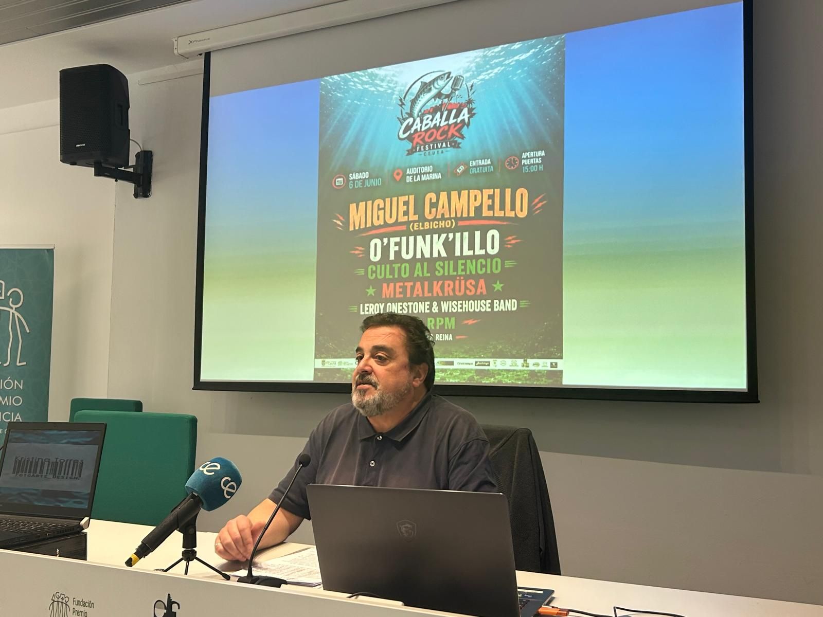 El director del festival Caballa Rock, Antonio Fernández, durante la presentación de la nueva edición
