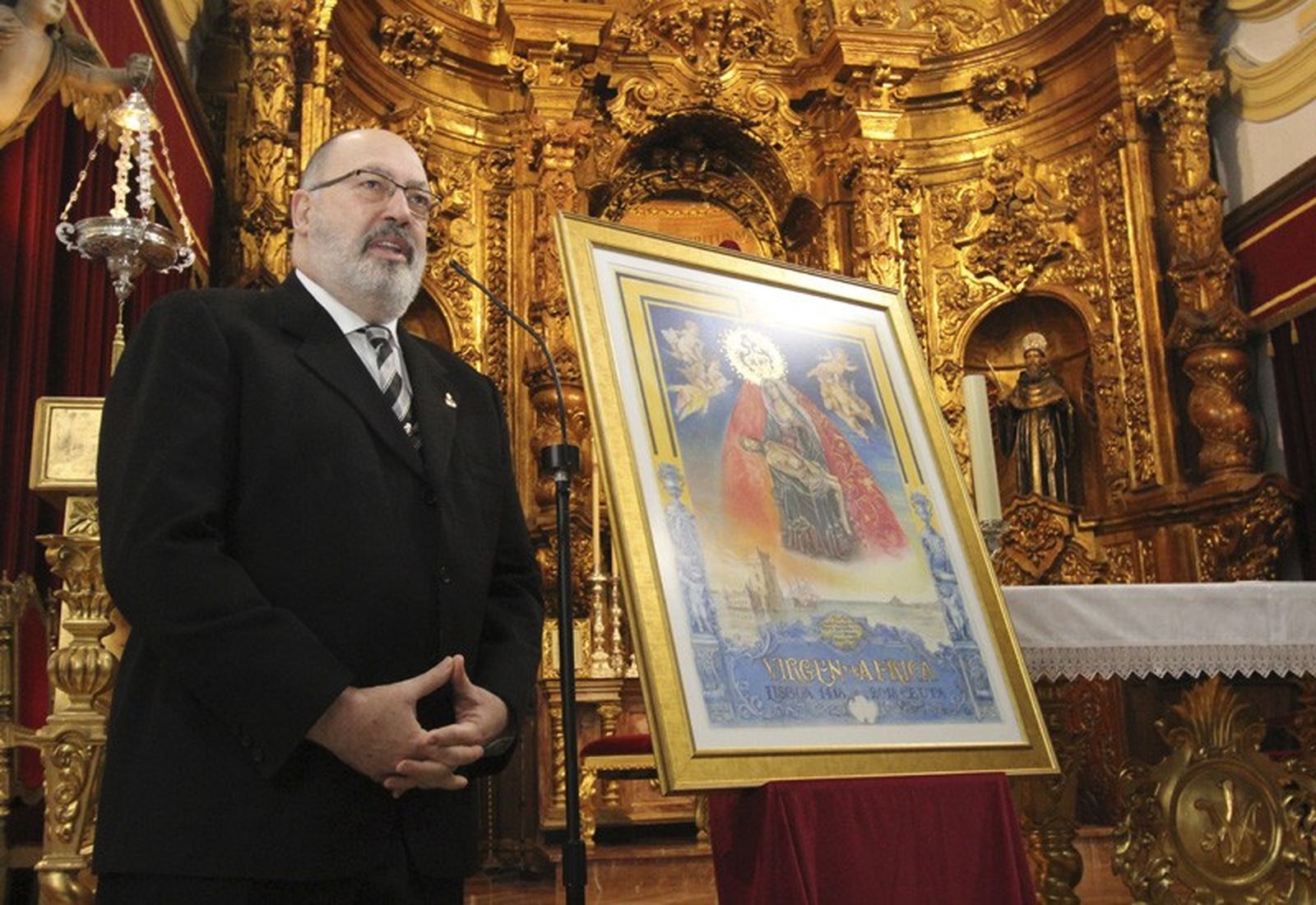 Montes, durante la presentación del cartel del 600º aniversario de la llegada de la Virgen de África a la Ciudad/FOTO EL PUEBLO