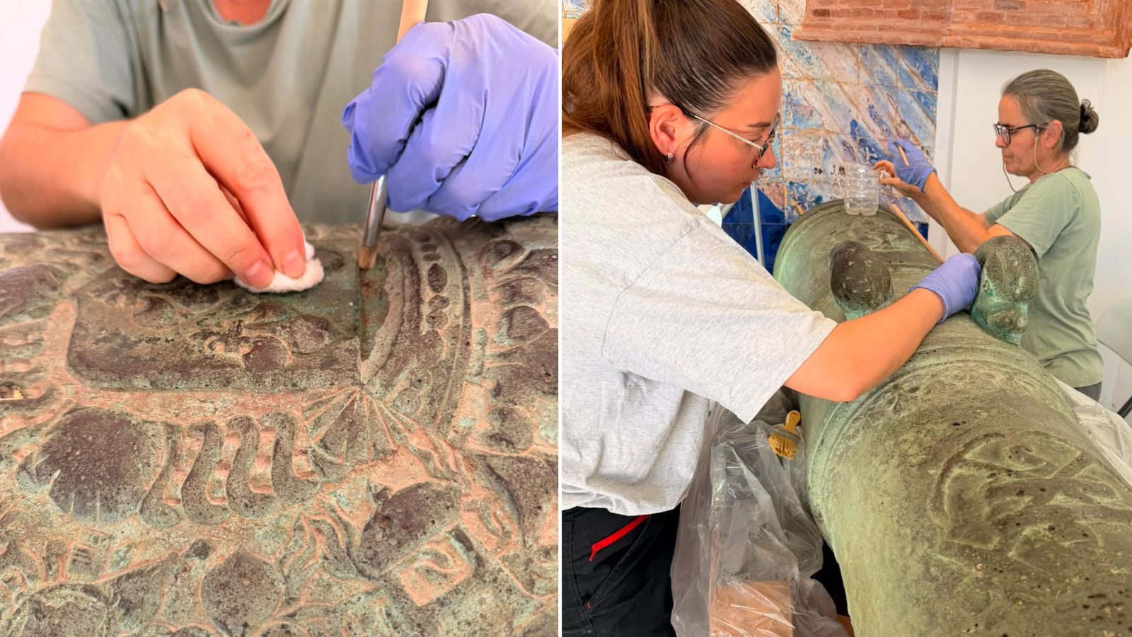 Trabajos de restauración del cañón
