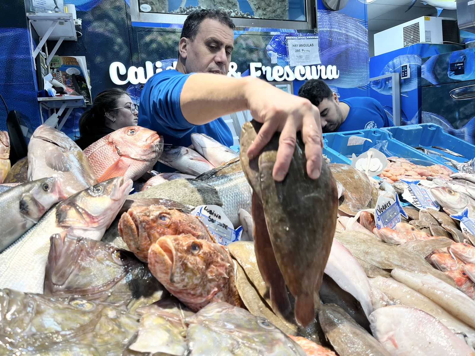 Imágenes de la pescadería de Younes en el Mercado Central.