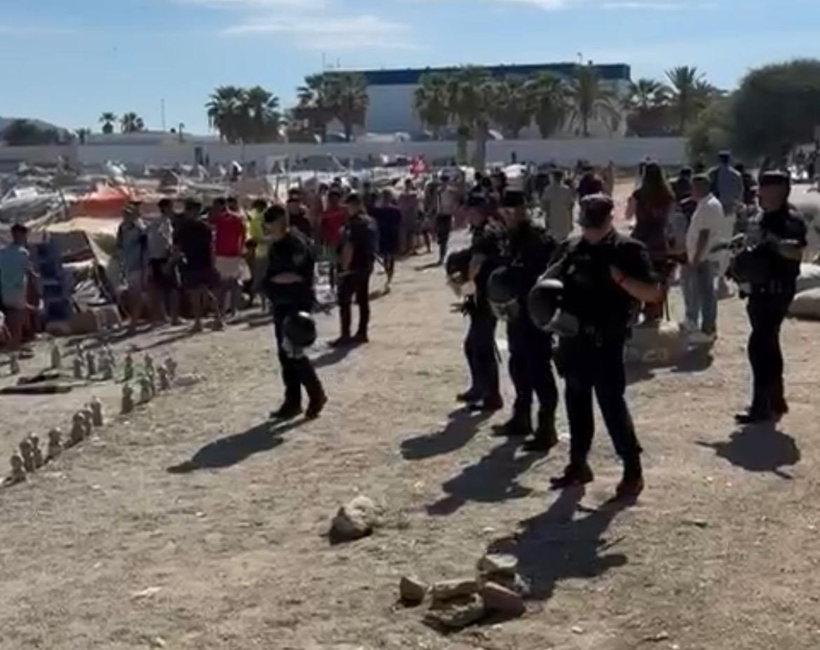 La Policía, desplegada en el Trampolín este miércoles en un segundo operativo contra la venta ambulante