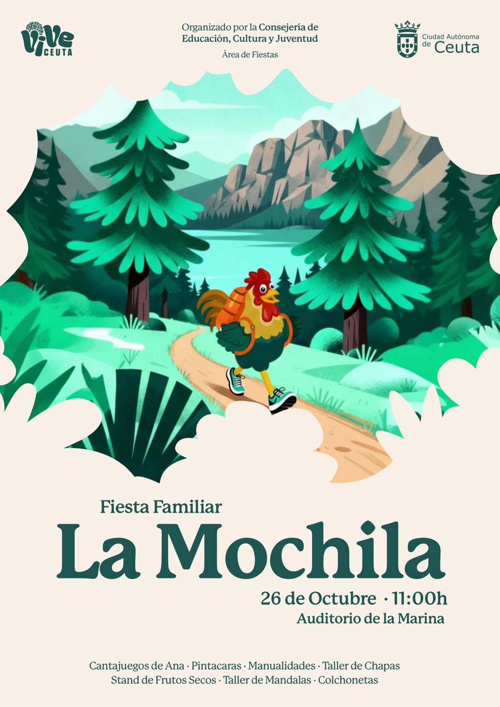 Cartel fiesta familiar Mochila