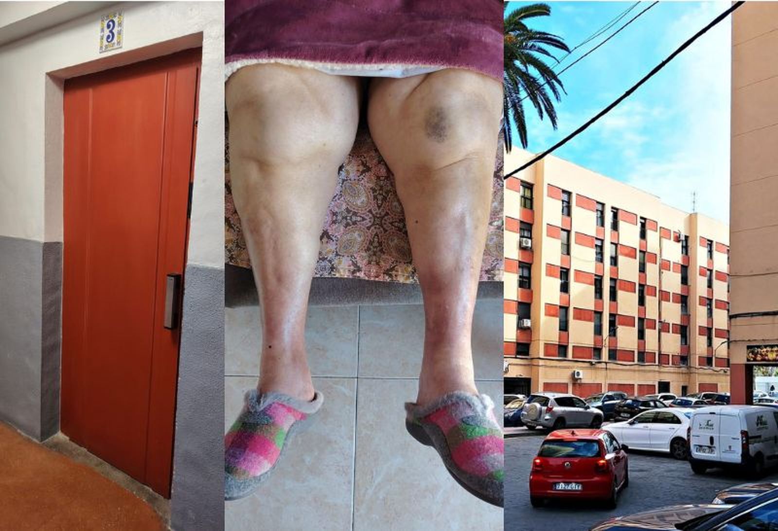 Ascensor averiado, piernas de la abuela de 81 años y pabellones militares de Puertas del Campo.