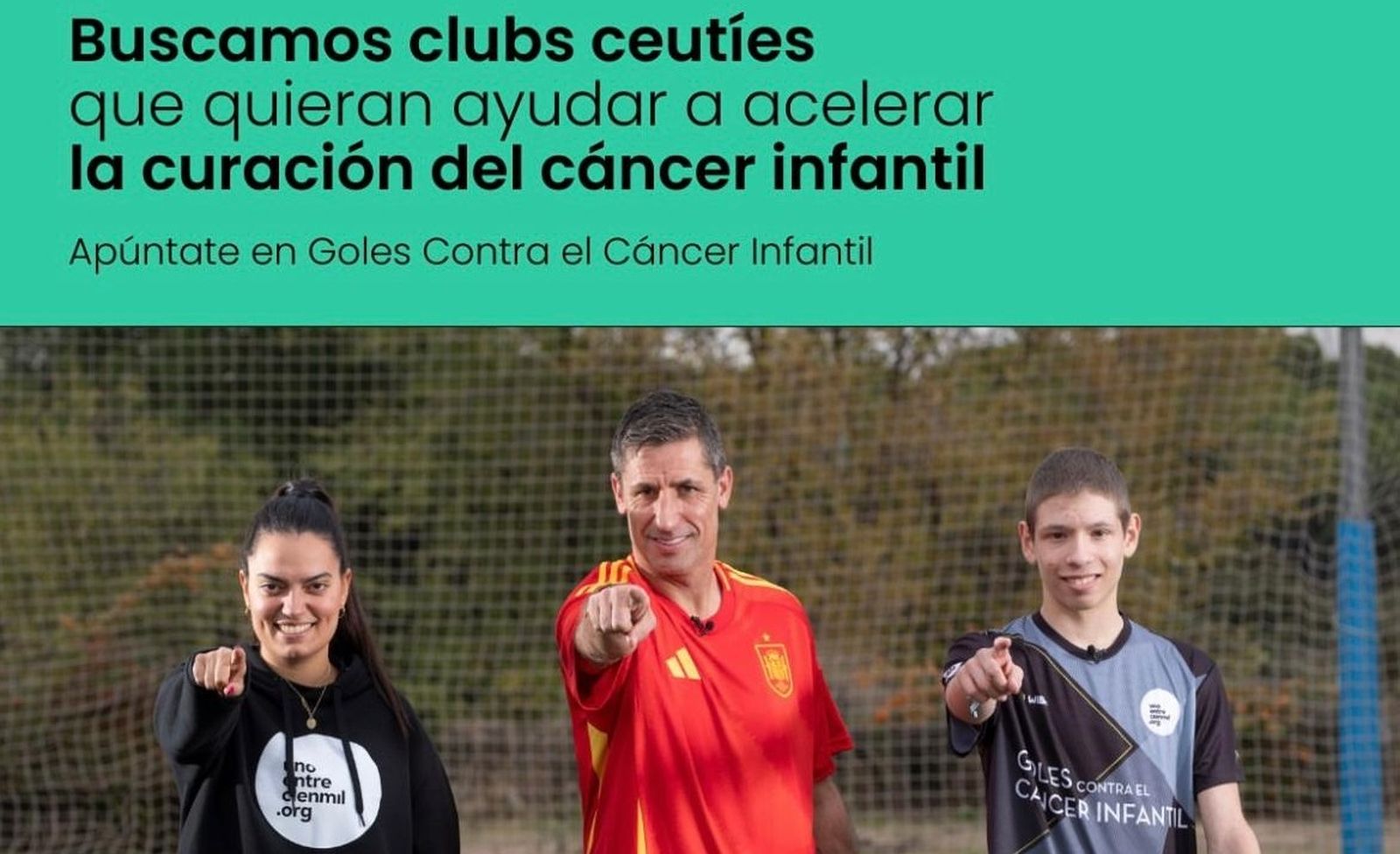 Cartel de la RFFCE para animar a los clubes de Ceuta a sumarse a la iniciativa de la Fundación Unoentrecienmil