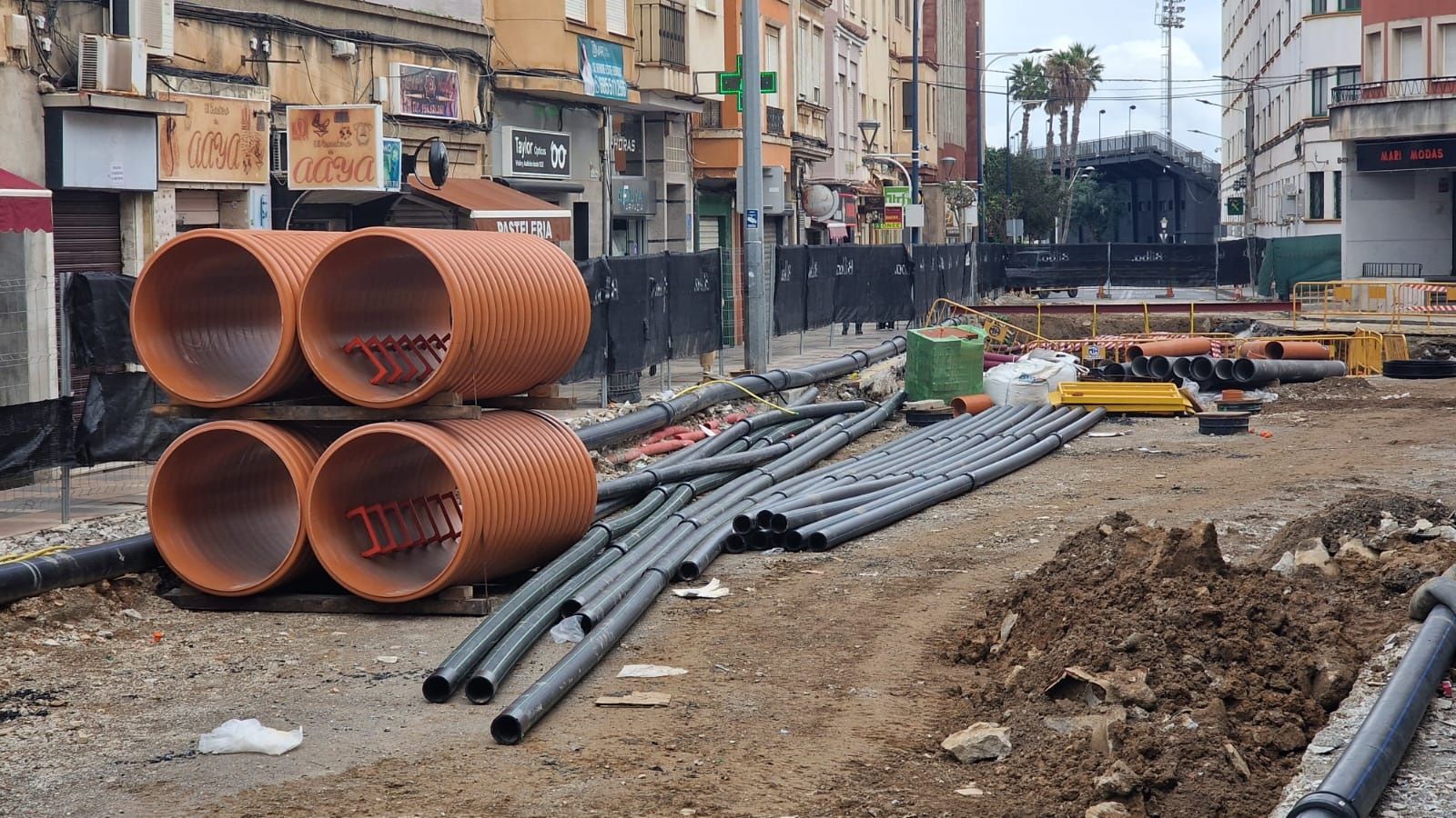 Obra en la zona de Hadu.