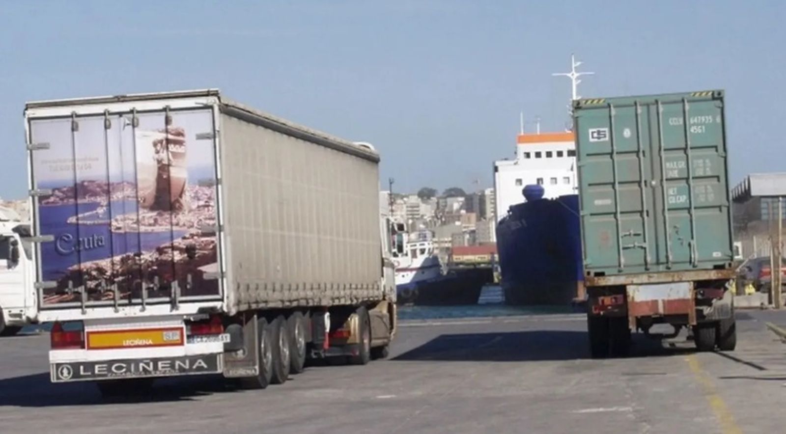 Varios camiones en la zona portuaria de Ceuta en una fotografía de archivo