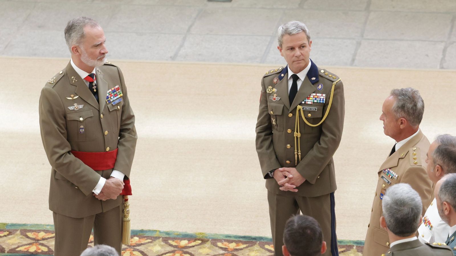 Recepción del Rey Felipe VI a un grupo de coroneles, entre ellos el jefe de Regulares, Luis Gonzaga