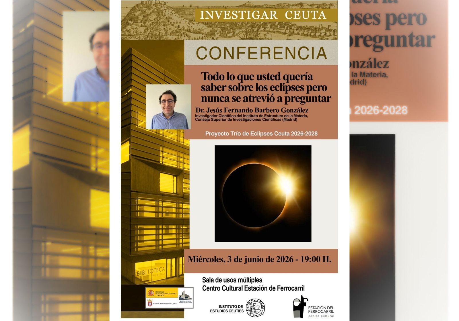 Cartel de la conferencia del miércoles sobre los eclipses