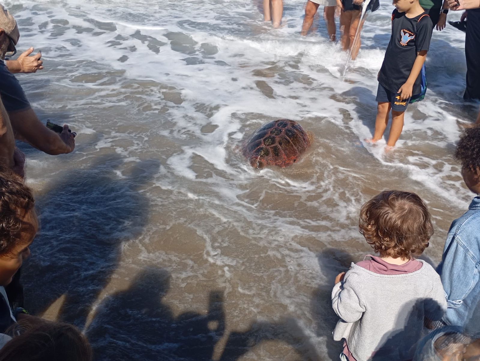 Bonita mañana ecológica en la playa de San Amaro