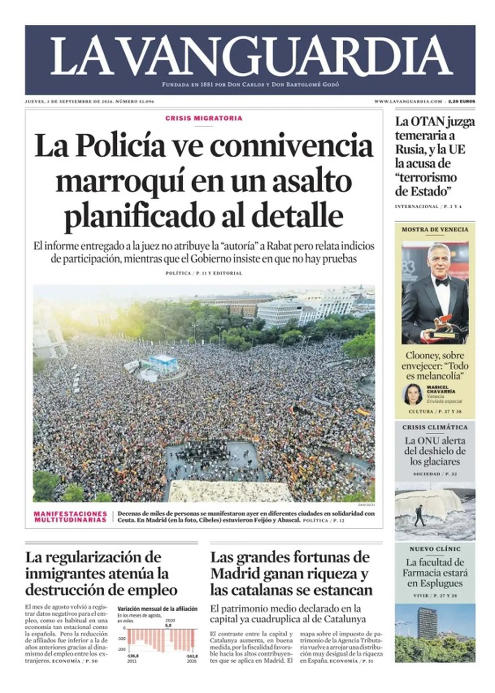 Ceuta ocupa las portadas nacionales
