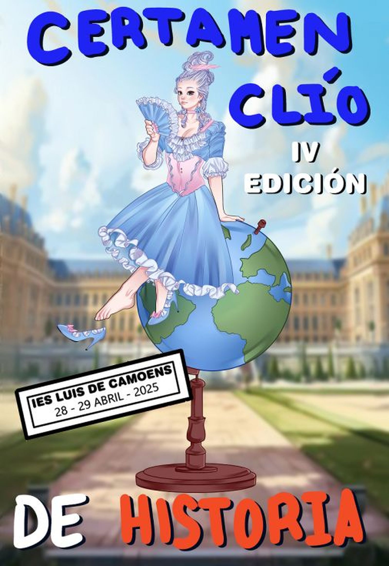 Cartel de la IV edición del concurso 'Clío de Historia', realizado por la alumna del Camoens Isabel María Domínguez Martín. / FOTO CEDIDA Cartel de la IV edición del concurso 'Clío de Historia', realizado por la alumna del Camoens Isabel María Domínguez Martín. / FOTO CEDIDA
