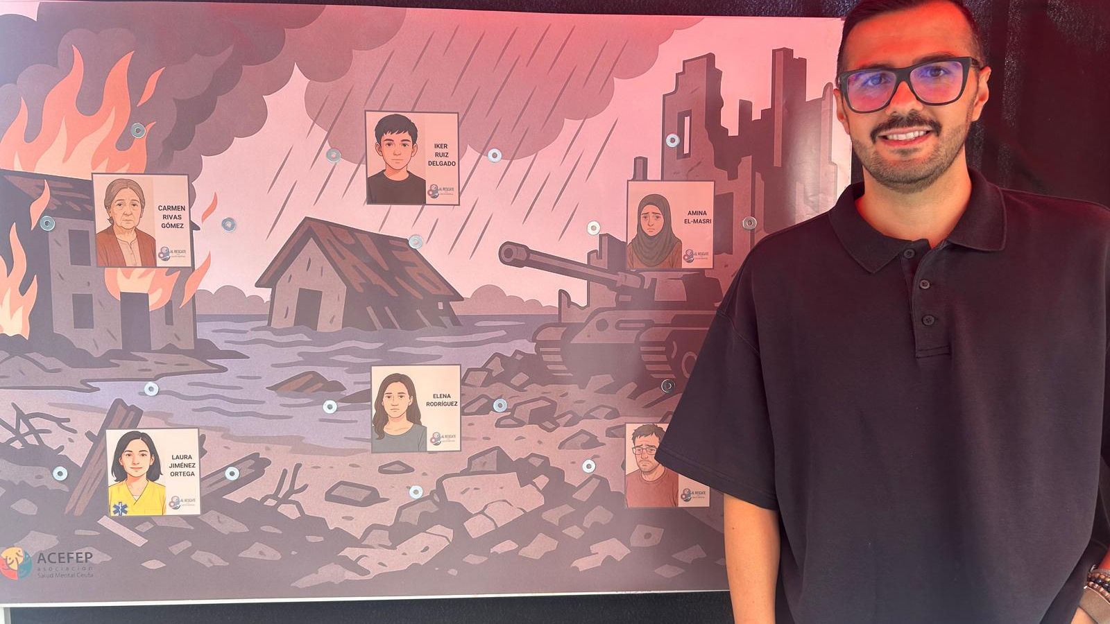 El educador social de ACEFEP, Miguel Sánchez, en la carpa de la actividad 'Al rescate de la salud mental' El educador social de ACEFEP, Miguel Sánchez, en la carpa de la actividad 'Al rescate de la salud mental'