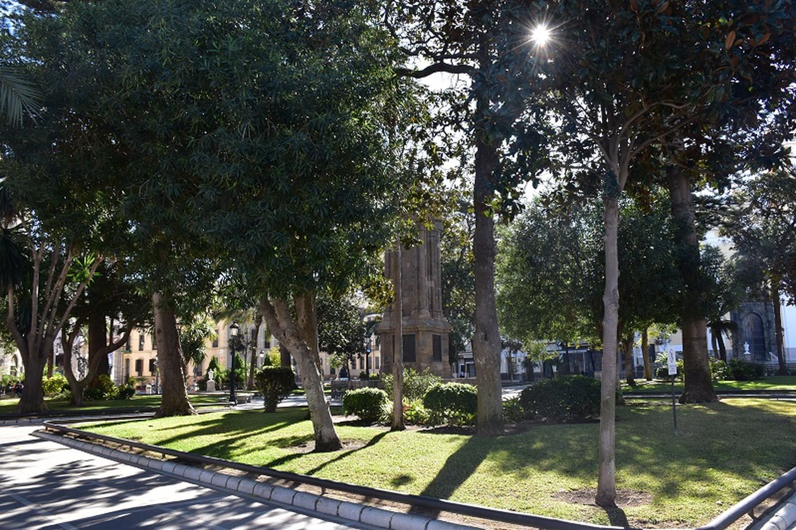 Así luce la plaza de África a 25 de noviembre. Los viandantes habituales se quejan de la falta de decoración navideña / FOTO G.S.