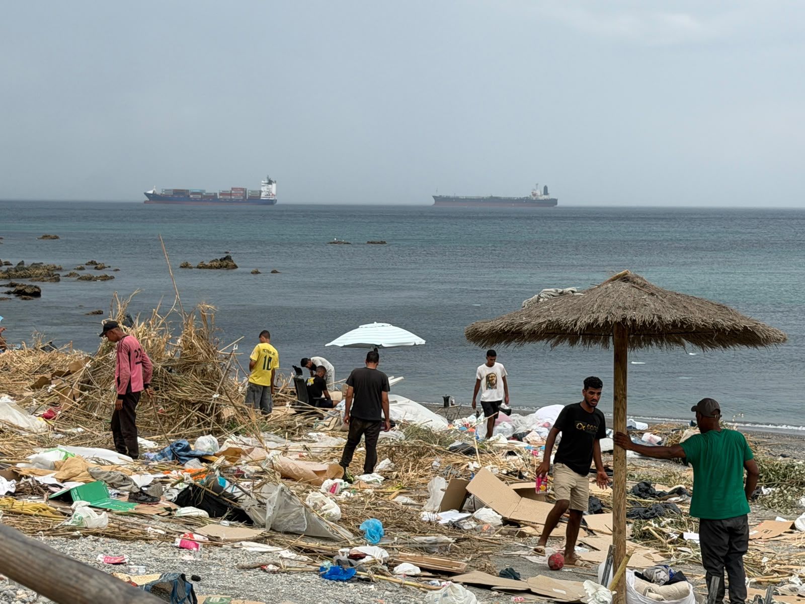 Imagen tomada ayer en la Playa del Trampolín