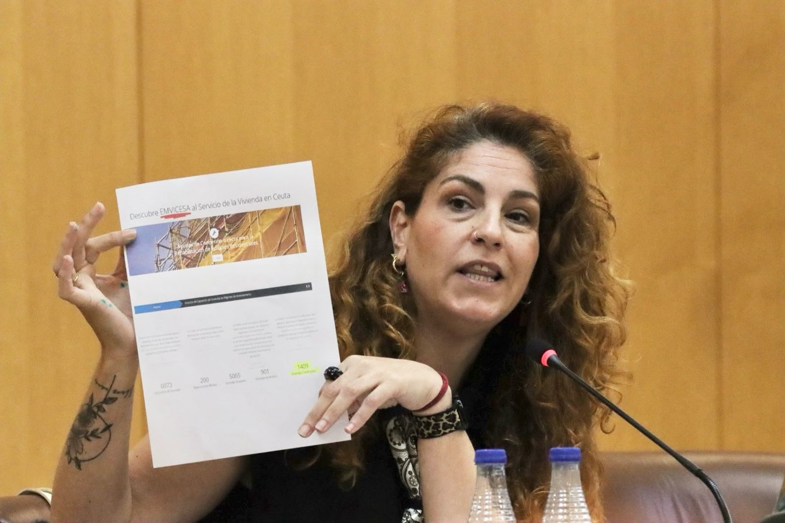 La diputada de Ceuta Ya! Julia Ferreras durante su intervención en el pleno