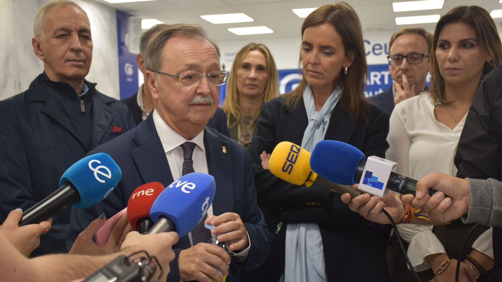 Juan Vivas comparece en la sede del PP por la visita de Carmen Fúnez