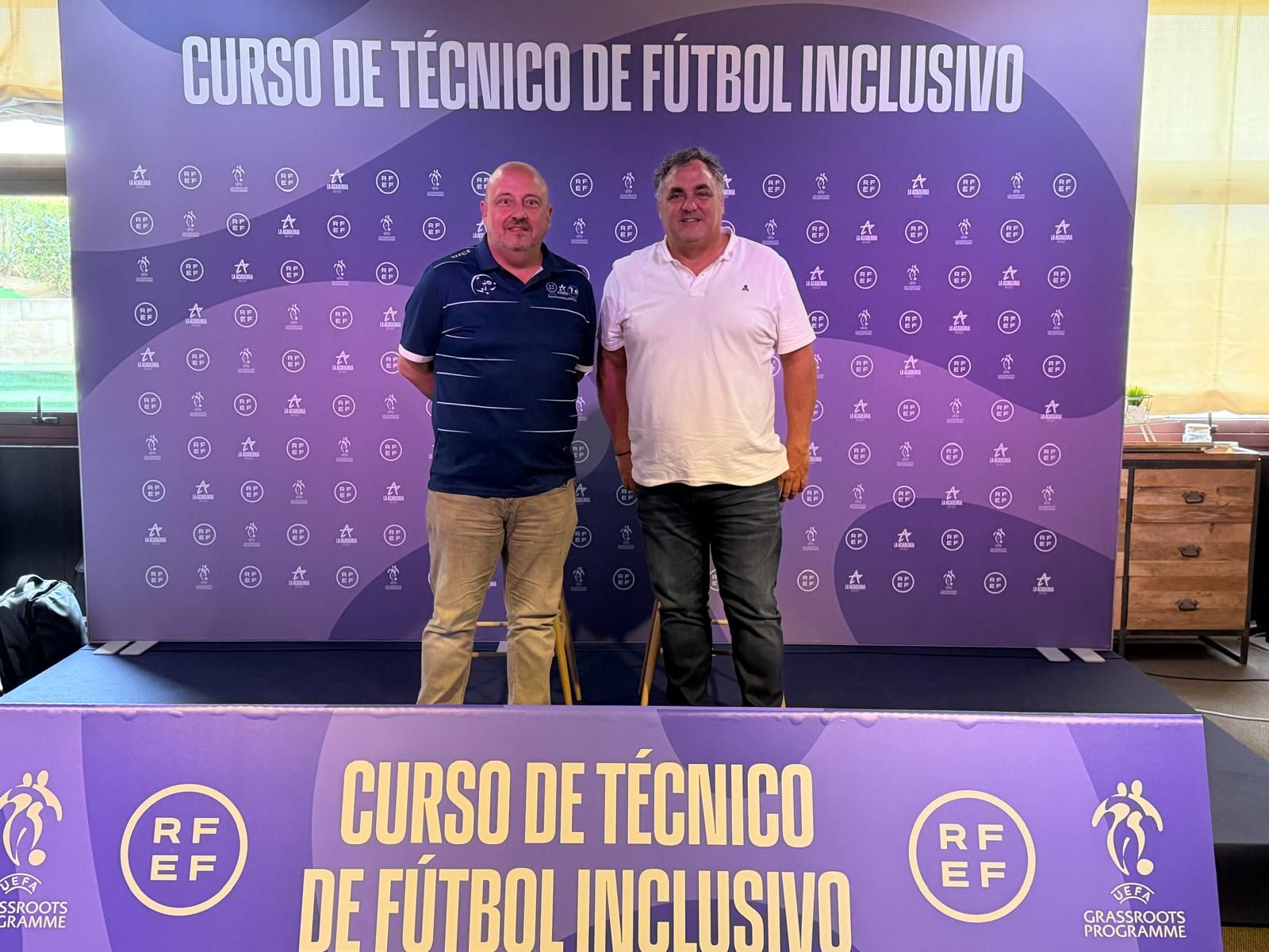 Iván Chaves y Fran Vázquez, juntos en el Curso de Técnico en Fútbol Inclusivo