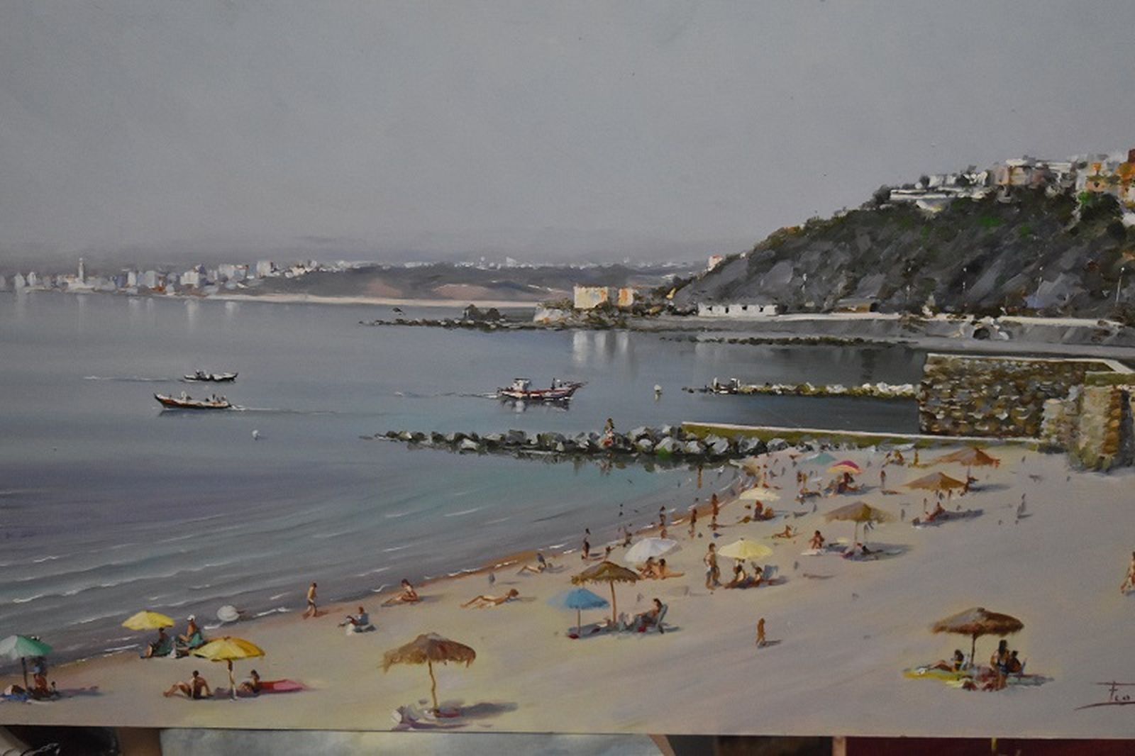 Pintura de la playa de la Ribera. / FOTO NICOL'S Pintura de la playa de la Ribera. / FOTO NICOL'S