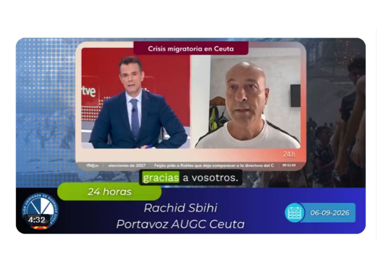 Rachid Sbihi en la mañana de este domingo en el Canal 24 horas de TVE