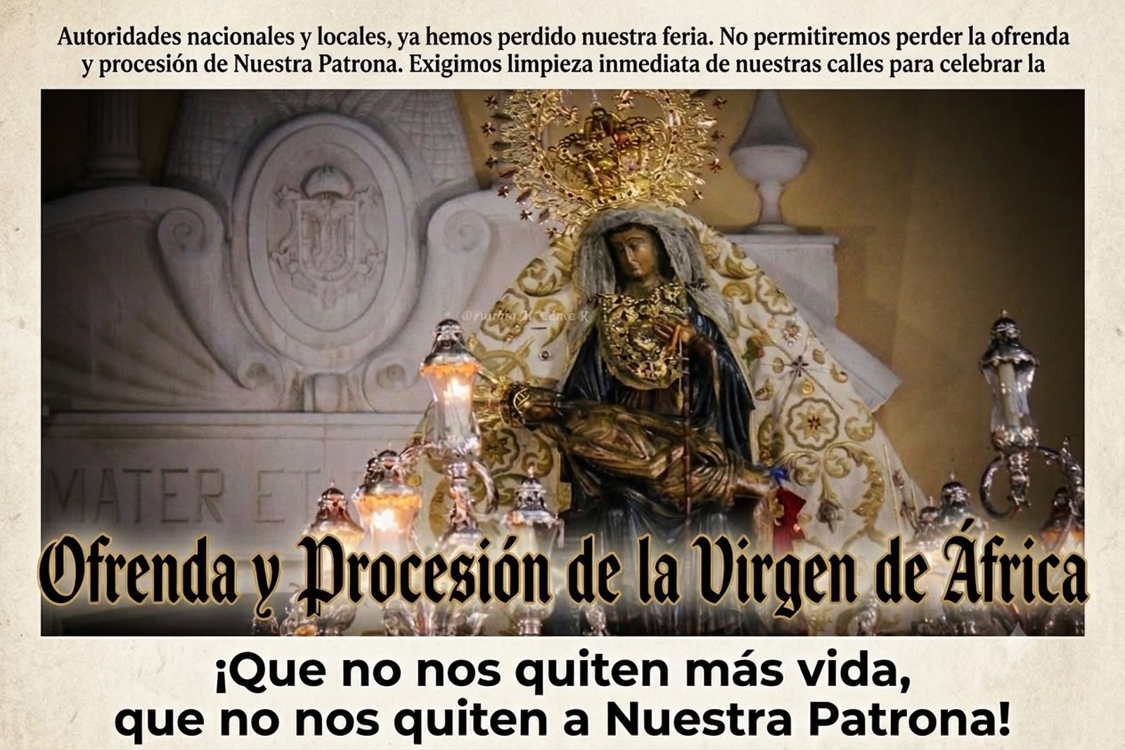 El cartel reivindicativo de los homenajes a Santa María de África