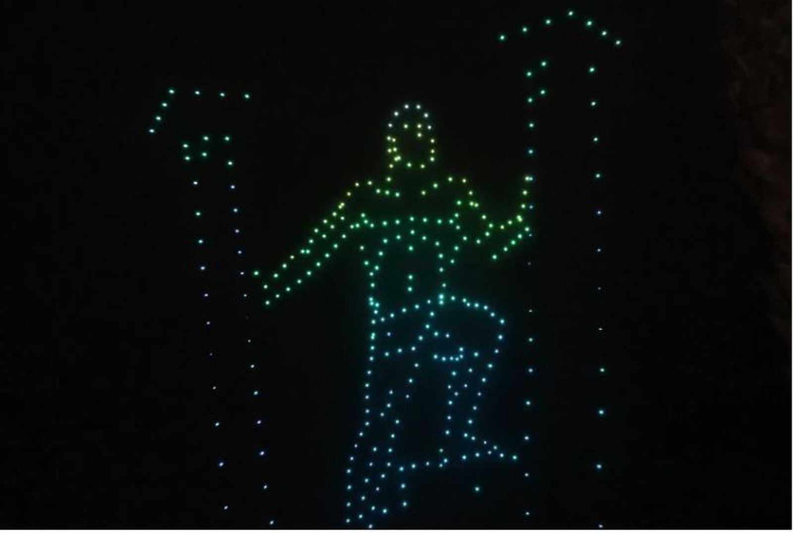 Imagen de Hércules realizada con drones en Navidad