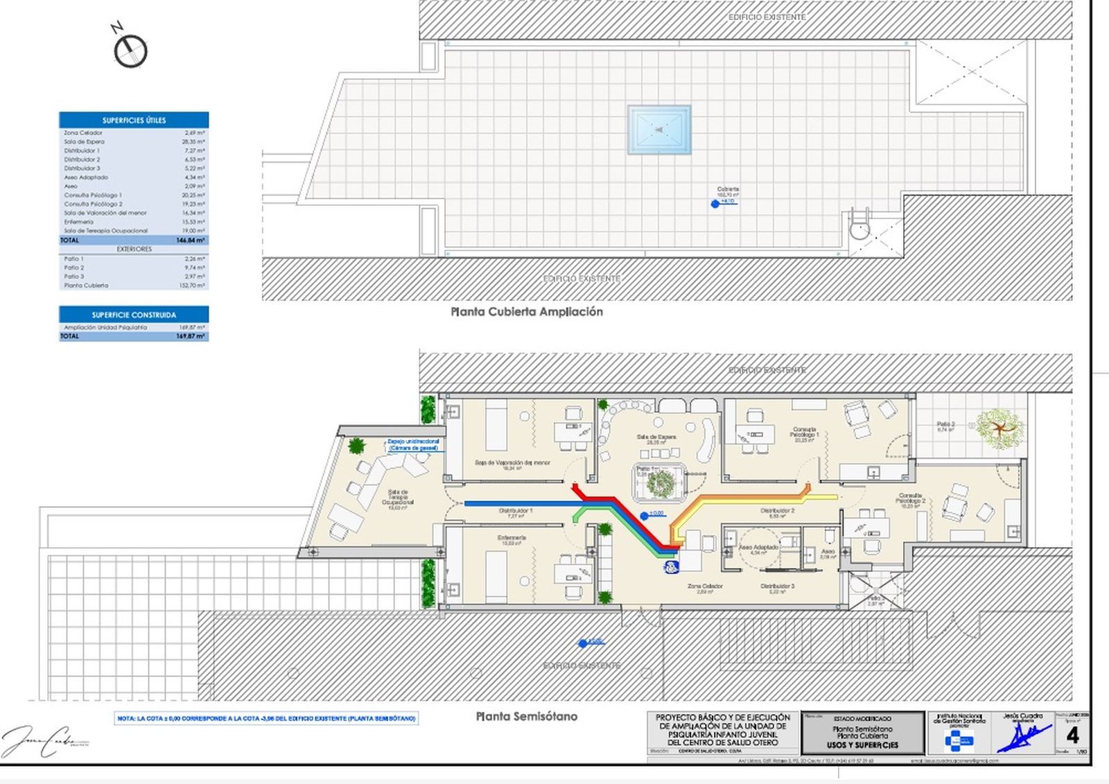 La actuación se divide en dos fases. La primera comprende la demolición completa de la cubierta inclinada del almacén y de su estructura metálica de soporte
